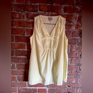 J Jill Silk tank yellow green medium